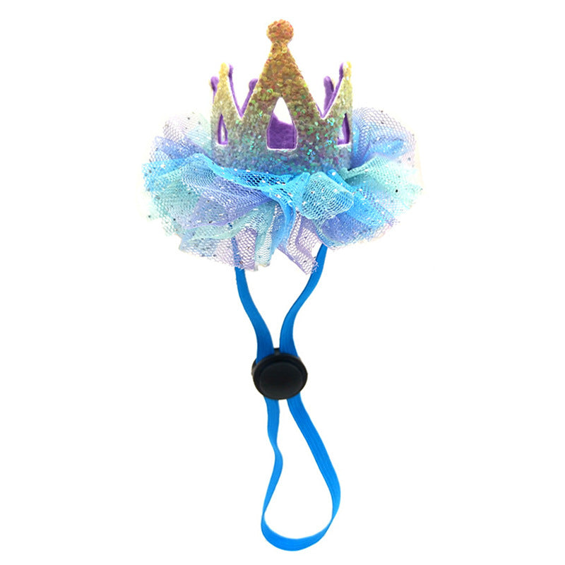 Pet Birthday Hat with Lace Crown for Dogs and Cats