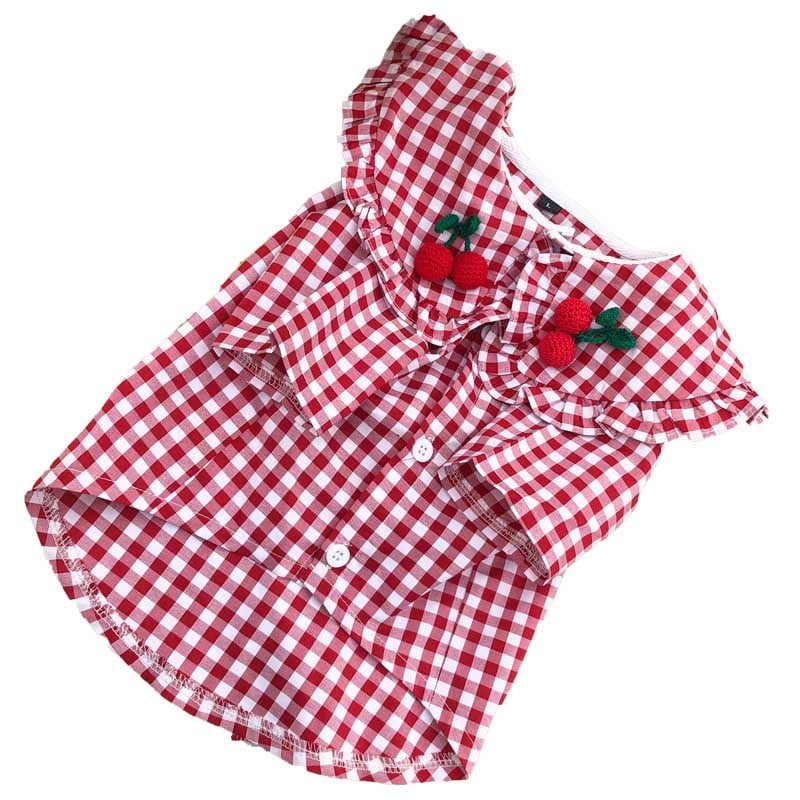 Summer Thin Checkered Shirt for Small Dogs