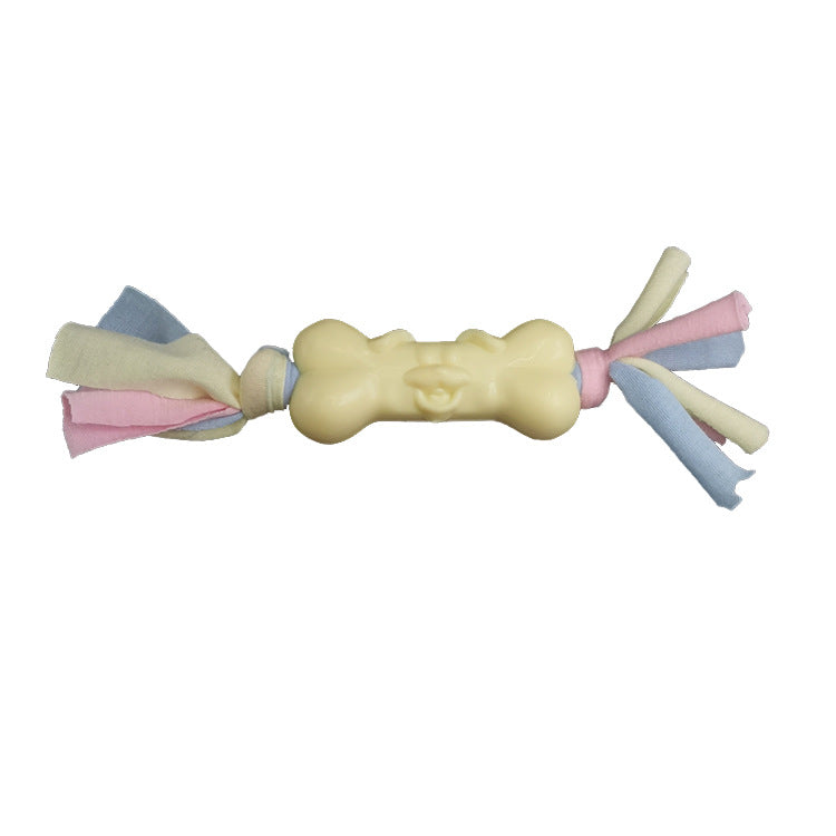 TPR Dog Bone Cotton Cloth Strips for Teeth Relief