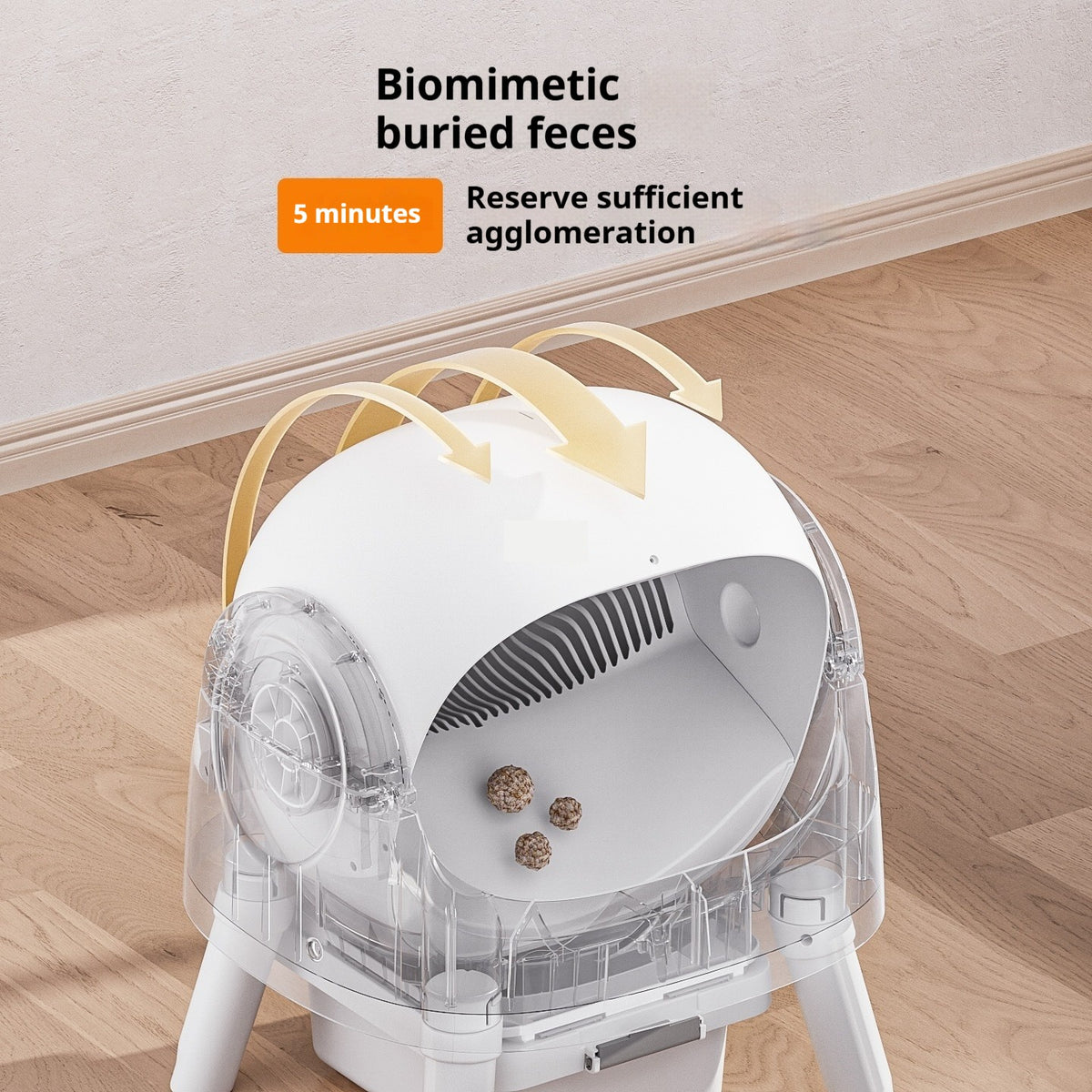 Open Automatic Self-Cleaning Litter Box (White)