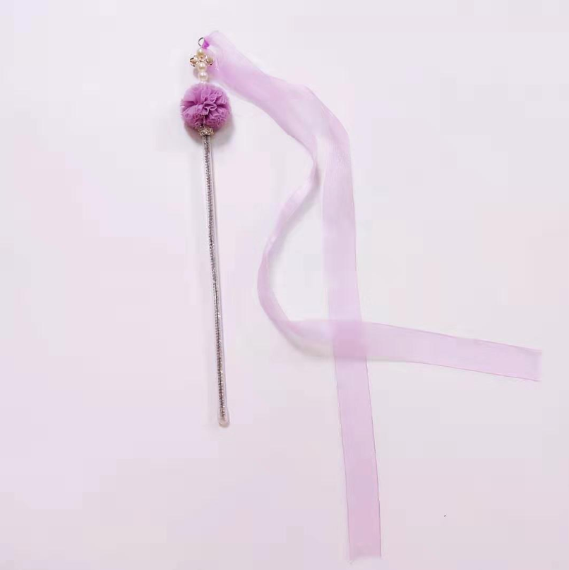 Cat Toy with Feather Wand and Pom-Pom Ball
