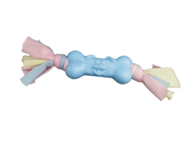TPR Dog Bone Cotton Cloth Strips for Teeth Relief