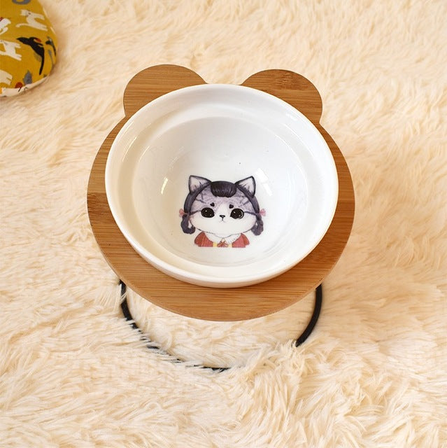 Spine Protection Bowl Holder for Cat Food and Water